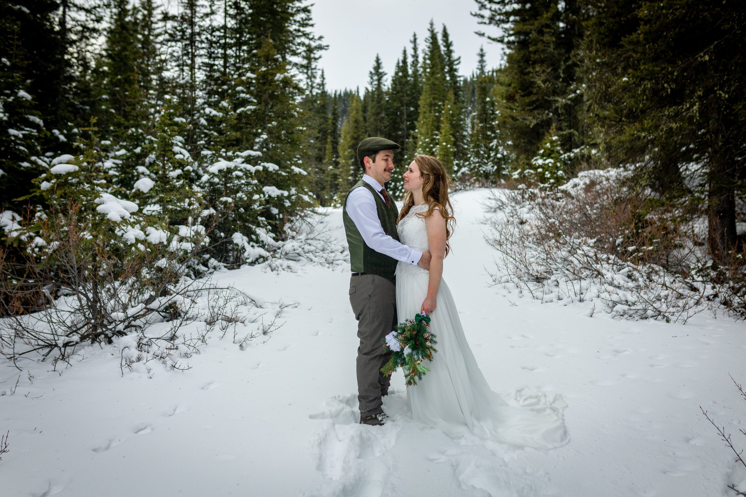 Idyllic Intimate Elopement in a Winter Wonderland in Kananaskis